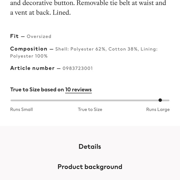 H&M oversized trench NWT XL - Picture 4 of 5